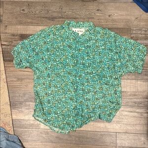 Flane Teal Patterned Men's Casual Shirt